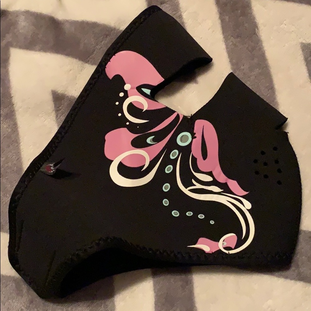 Motorcycle riding mask.